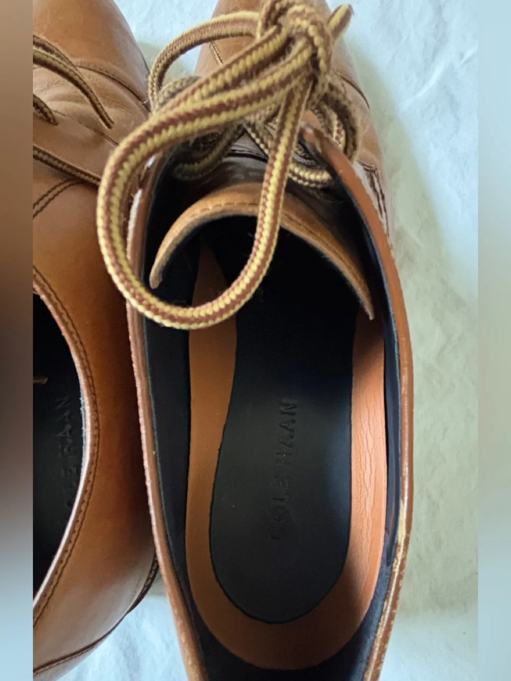 Cole Haan Men’s 14M Brown Leather Cap Toe Oxford Dress Shoes Lace Up